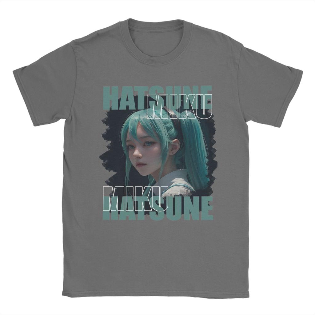 Fashion Anime Hatsunes Mikus Tshirts Men 100%Cotton Short Sleeve Round Neck Summer Clothes