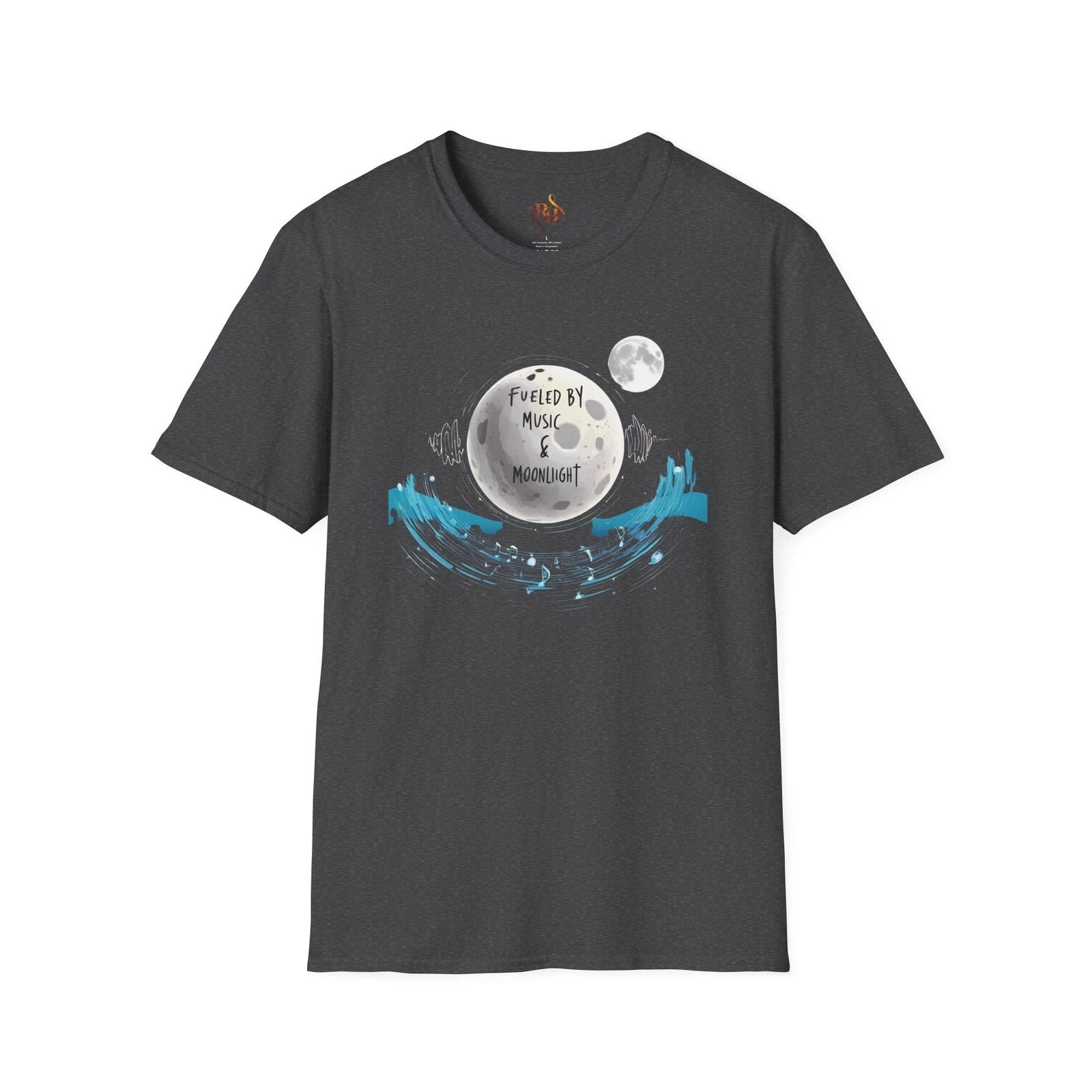 Moon Graphic Festival Tee - Unisex Wellness T-Shirt, Music Lover Shirt, Vintage L