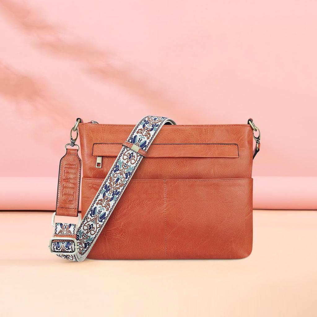 I T A T Upgraded Version Shoulder Bag for Crossbody Shoulder Tote Large for Commuting To Adjustable Comes with Key Ring and Makeup Pouch [K U] Women,