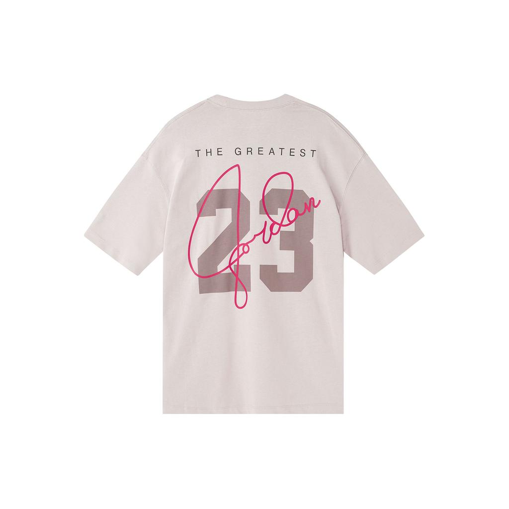 Jordan Essentials Logo Print Crew Neck Loose Short Sleeve Tee Women Tops Pink DM3245-286