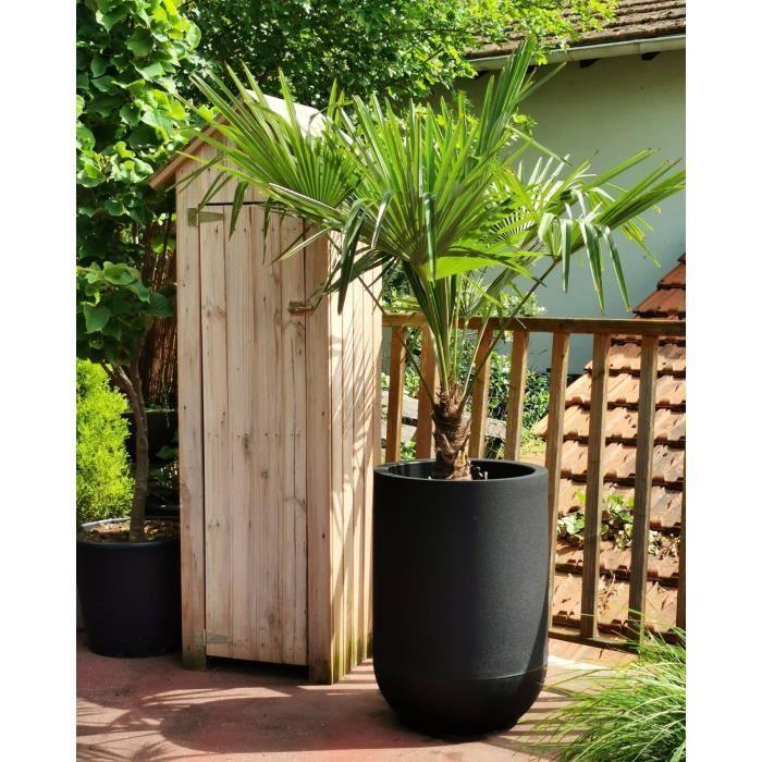 RIVIERA GRANIT TULIPE Round Flower Box - Plastic - Diameter 50 Cm - Black