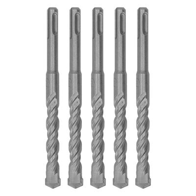 5 Pcs Rotary Hammer Drill Bit 160mm Length 2 Flute Self Centering Carbide Tip Impact Drill Bits for
