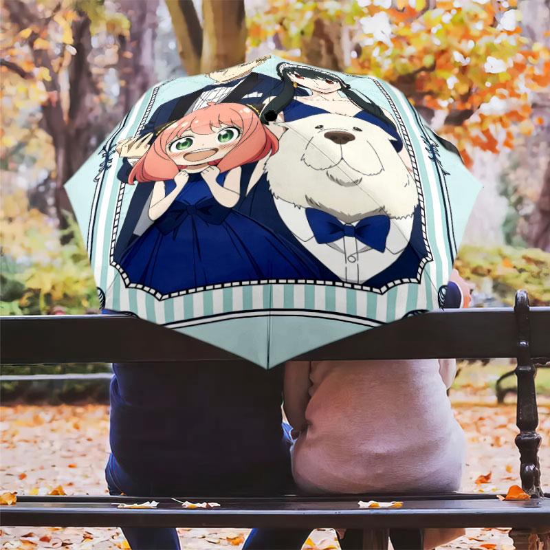 1 PC Automatic Folding Umbrella - Spy Family Pattern Portable Foldable Design With 8 Ribs Christmas Birthday Gifts