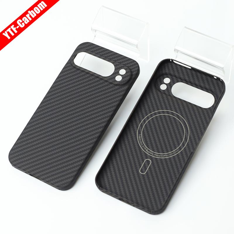 YTF-Carbon Carbon fiber case for Google Pixel 9 Pro XL Anti-fall Aramid Fiber case Design Pixel 9 cover Thin and light Magnetic