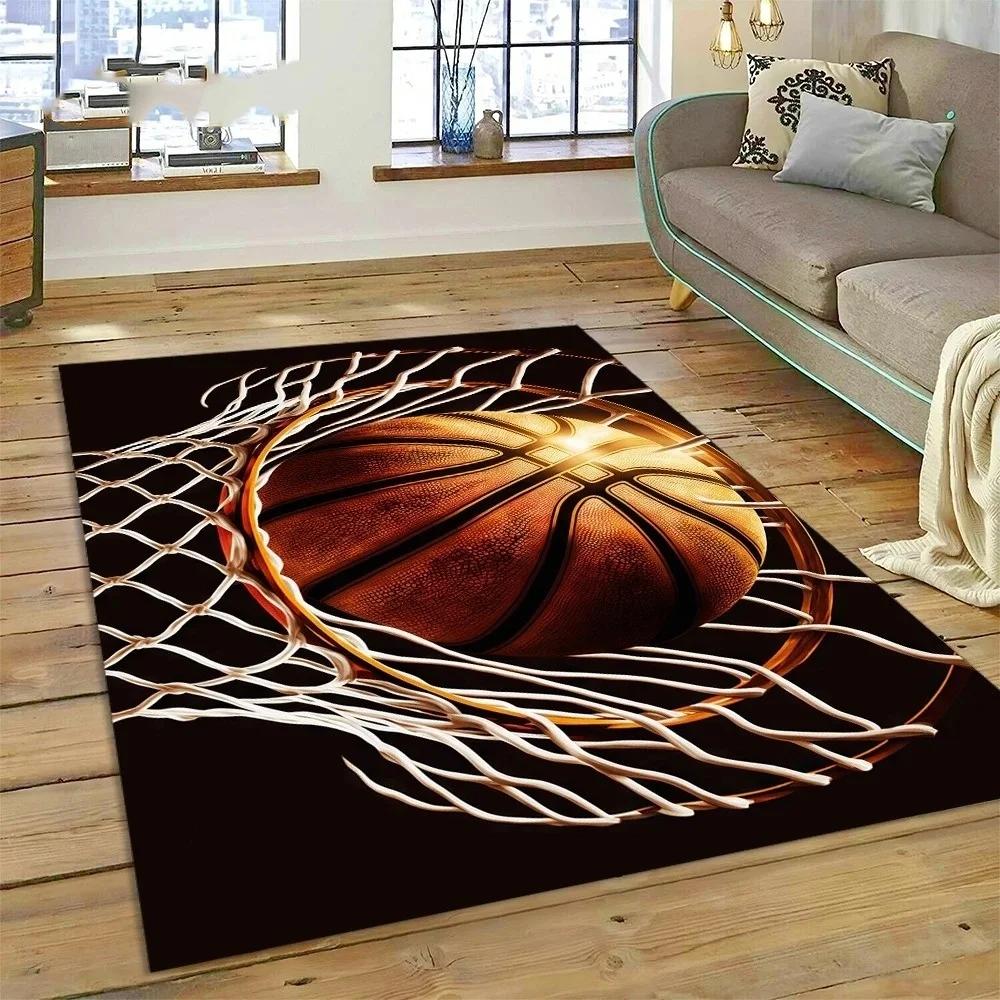 Basketball Court Frame Carpet for Children Bedroom Cartoon Kid Crawling Play Rug Non-slip Doormats Living Room Decor Floor Mat