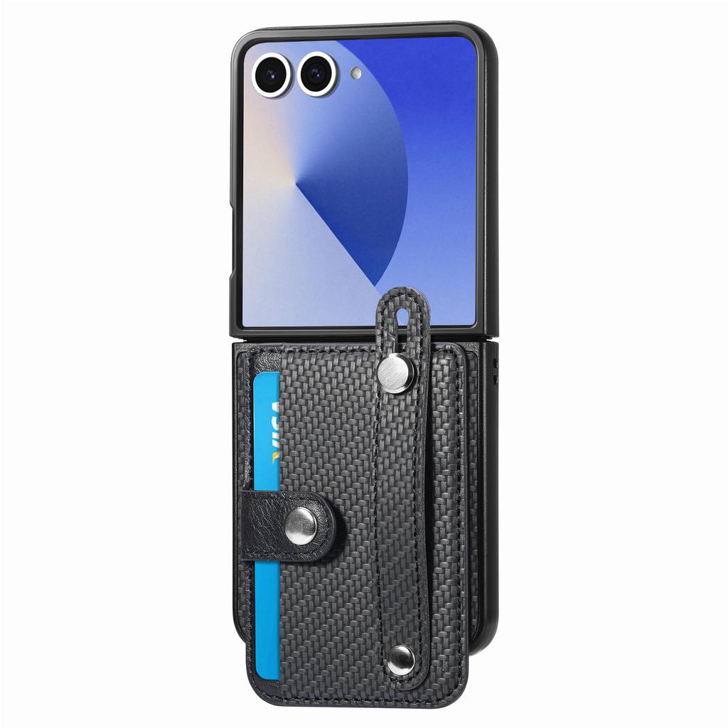 Applicable to Samsung Z flip1 mobile phone case multi-function card bag, wristband card holder Z flip1 anti-drop protective case