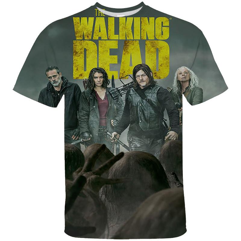 Movie The Walking Dead Graphic T Shirt Men's Clothes Horror 3D Printed Fashion Tees O-Neck T-shirt Harajuku Summer Unisex Tops