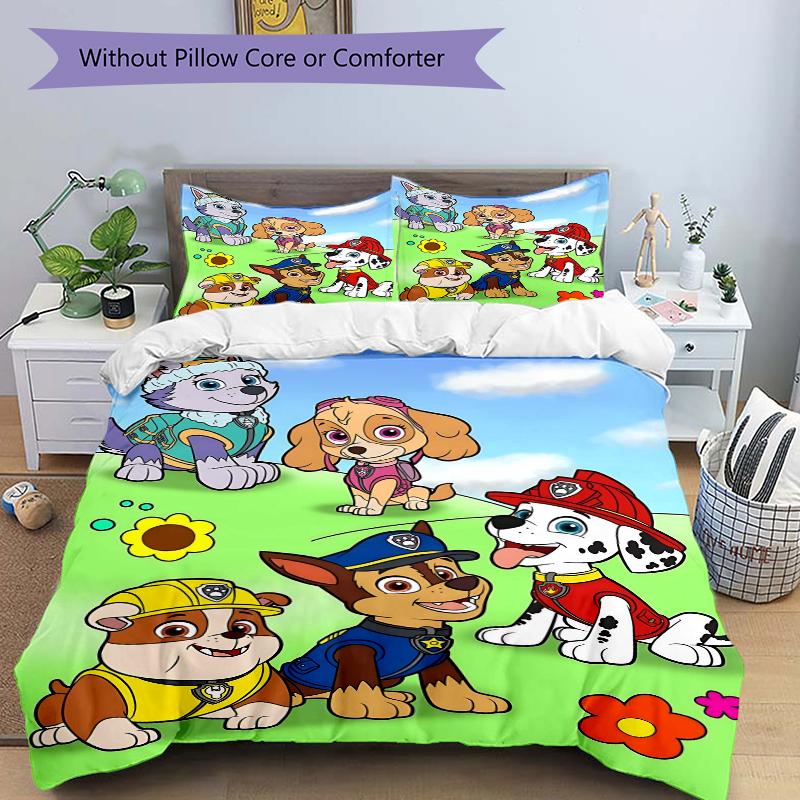 3Pcs Paw Patrol Adventure Day Bedding Set Quilt Cover Pillowcase Home Christmas Halloween Gift 1 Duvet Cover 2 Pillowcase S1410