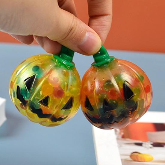 Halloween Pumpkin Squeeze Toy Stress Relief Cartoon Pumpkin Sensory Toy Soft Stretchy Bead Filled Pumpkin Pinch Toy Party Favors