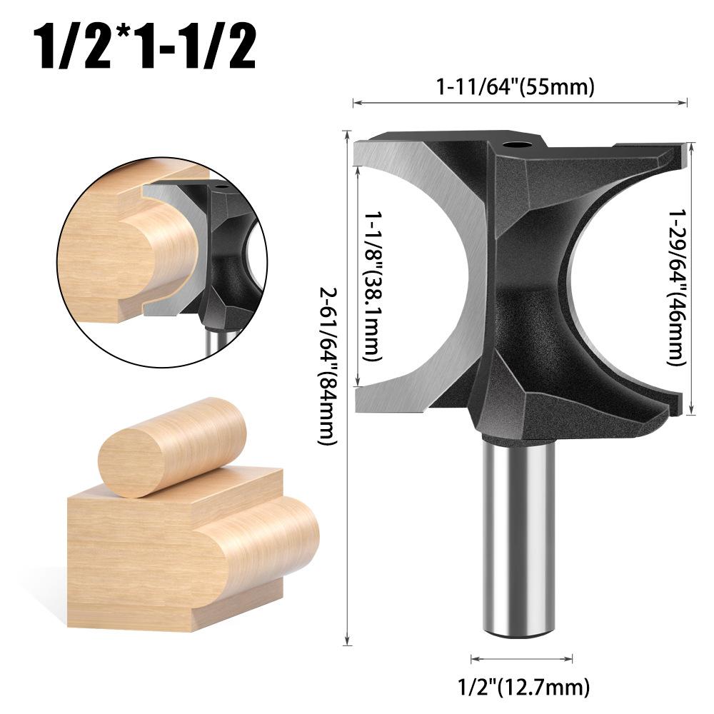 Semicircular Knife, Woodworking Positive Semicircular Knife, Arc Cutter Engraving Milling Cutter, Trimming Knife Fancy Knife 1/2 Handle 1/4 Handle