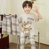 Boys Cotton Short Sleeve 3-Piece Pajama Set Sleepwear Kids Teens Cartoon Print Lightweight Home Wear