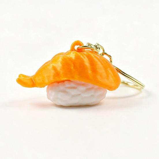 1/6Pcs 3D Printed Sushi Clicker Keychain, Stress Relief Push Button Fidget Toy, Finger Clicker Keyring Pendant Backpack Handbag Charm