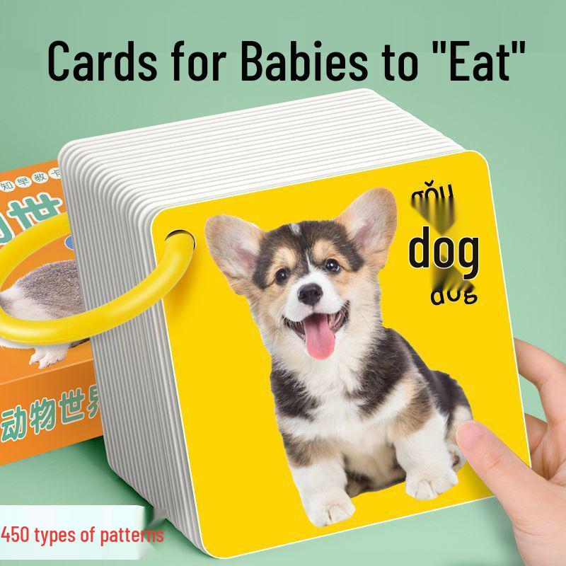 Early Education Animal Cards: Cognitive Learning Book for One-Year-Olds - Educational Toy for Infant Word & Character Recognition