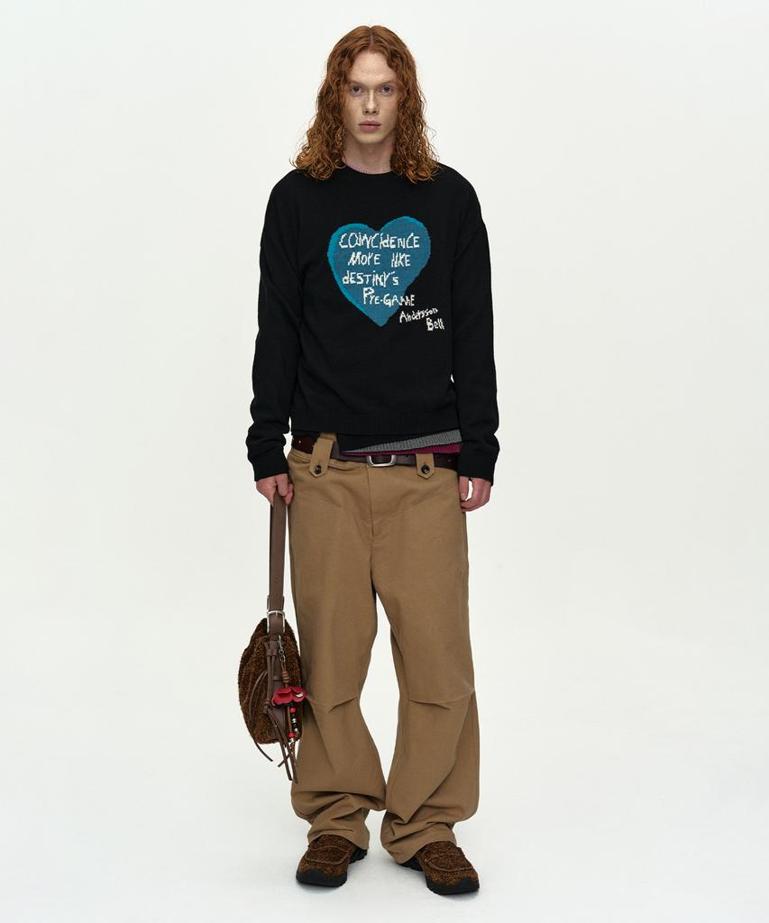 ADSB ANDERSSON BELL Boys Heart Message Crew-Neck Sweater Atb1453M(Black)