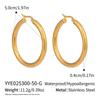 18K Gold-Plated Stainless Steel Circle Earrings: Elegant Japanese-Korean Style, Versatile Color-Preserving Design for Women.