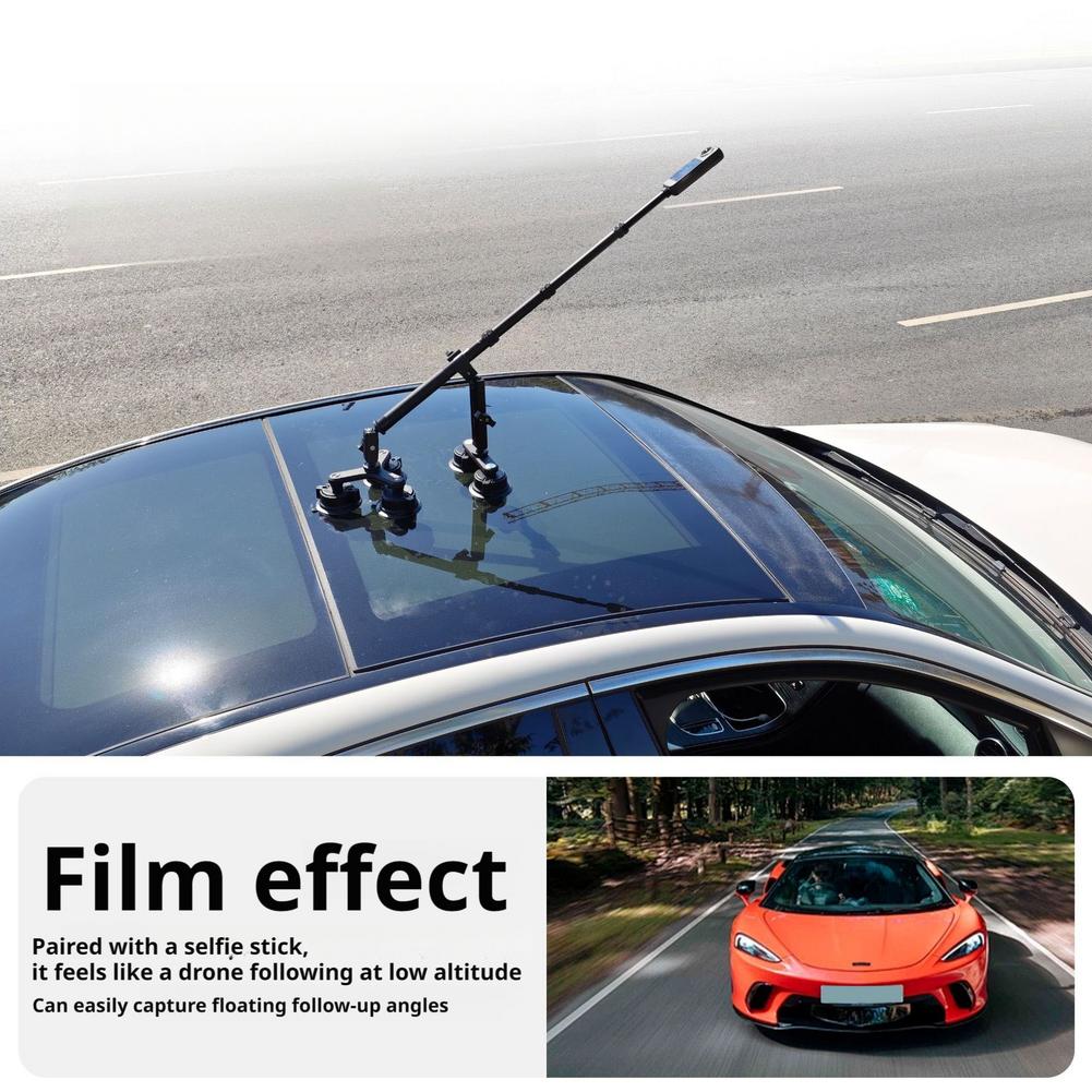 For Insta360 X5/DJI OSMO360 Car Suction Cup Holder 1.1m Invisible Selfie Stick Multi Angle Adjustment