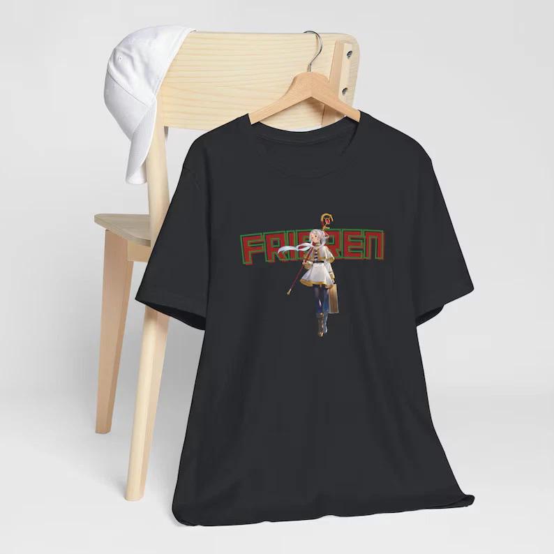 Anime Frieren Beyond Journeys End Black T Shirt Size S 4XL S