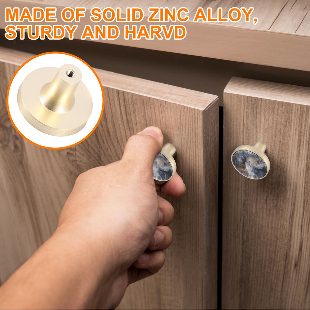 8Pcs Round Door Knobs Single Hole Handle Zinc Alloy Cabinet Knobs Cupboard Door Handles with Screws for Drawer, Wardrobe
