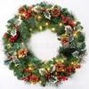 Christmas Decorations Set: LED String Lights Red Poinsettia Flowers Wreath Door Hanging Home Festive Interior