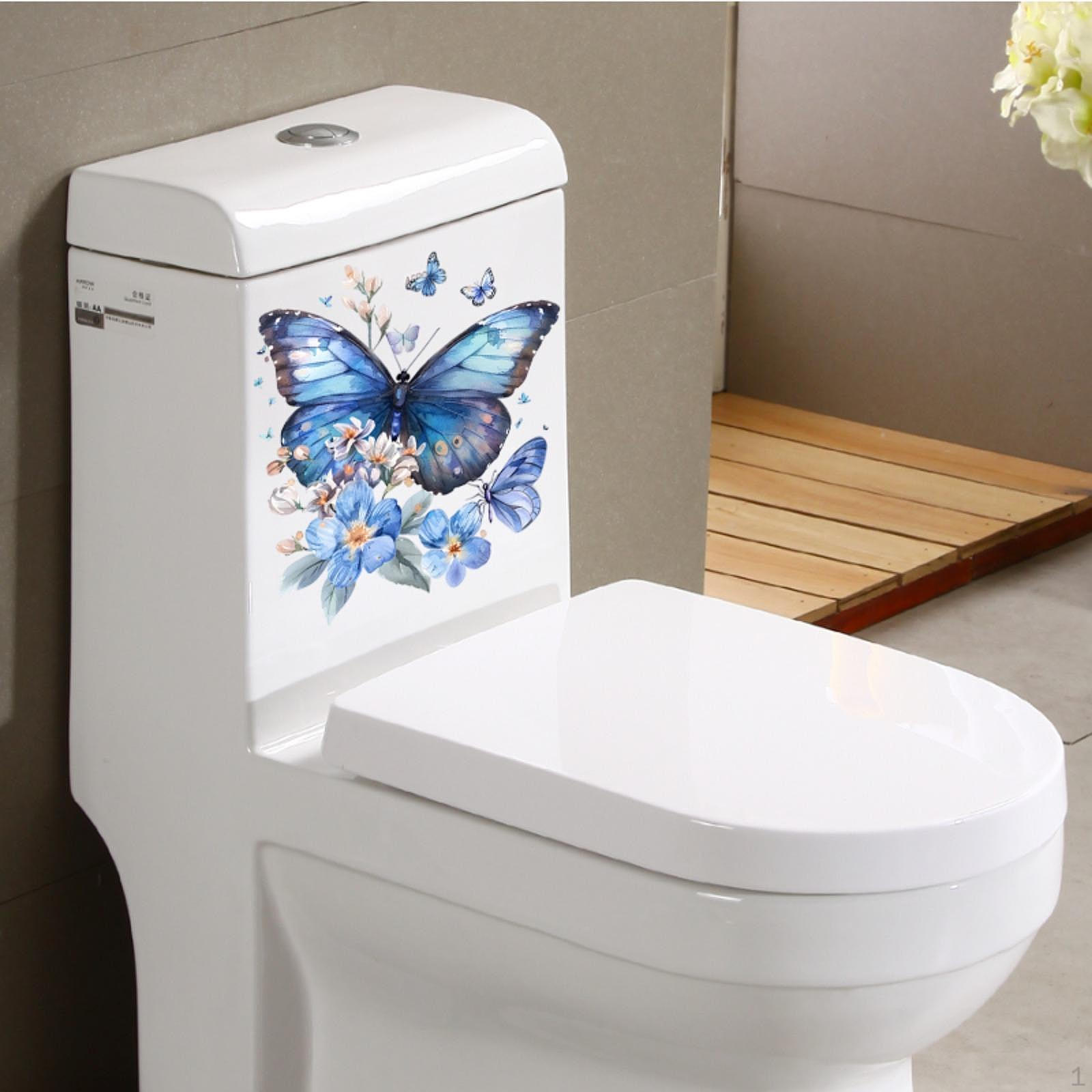 Toilet Cover Decorative Stickers Bathroom DIY Easy to Clean Removable Peel and Stick Self