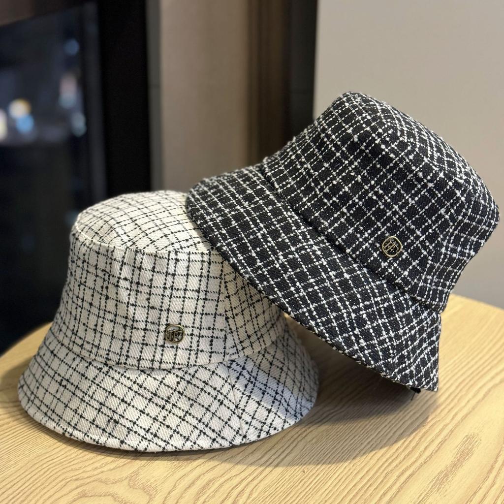 Korean Style Xiaoxiang Style Pattern Black Fisherman Hat Women's Casual Retro All Match Basin Hat Temperament Showing Face Small Bucket Hat