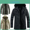 Luxuriöser Herren-Parka mit Kapuze, Reißverschluss und Kunstfellfutter, Winterjacke