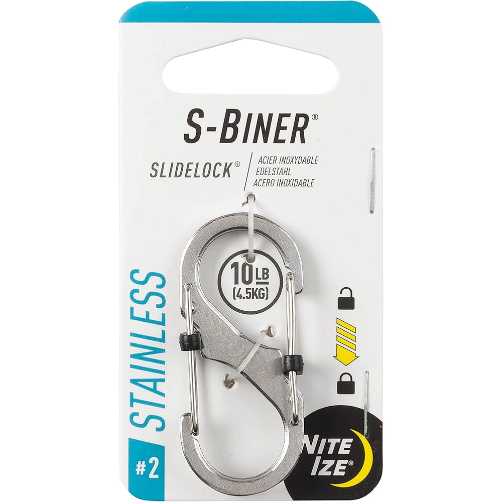 Nite Ize S-Biner SlideLock Carabiner #2 Silver 2.5 in (6.4 cm) Multi-Use Clip