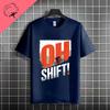 Unisexs Funny OH SHIFT Racing Bicycle Graphic Tshirt 100 Cotton Short Sleeve Round Neck Humor Style Casual Sports Tshirt