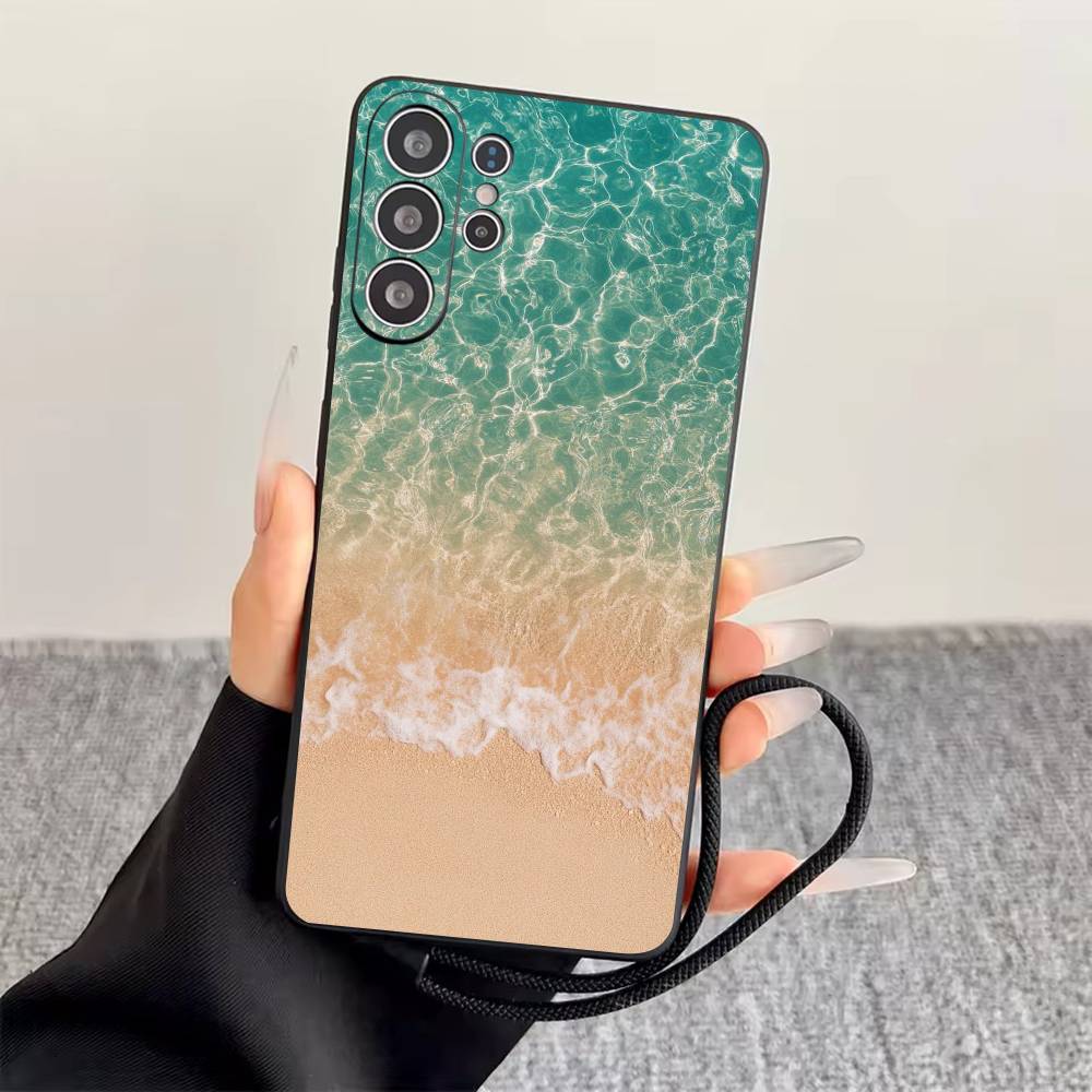 Sommer am Meer Handyhülle Für Samsung S25,S24,S21,S22,S23,S30,Ultra,S20,Plus,Fe,Weiche Silikon Schwarze Hülle