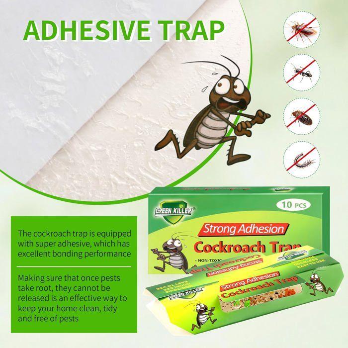 10 Piezas Trampas Profesionales Extra Potentes para Cucarachas, Pegamento Anti Cucarachas Ultra Adhesivo de Larga Duración, Sin Olor (19x9cm)