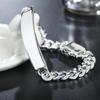 925 Sterling Silver Classic Smooth Side Bracelet Fashion Charm Jewelry