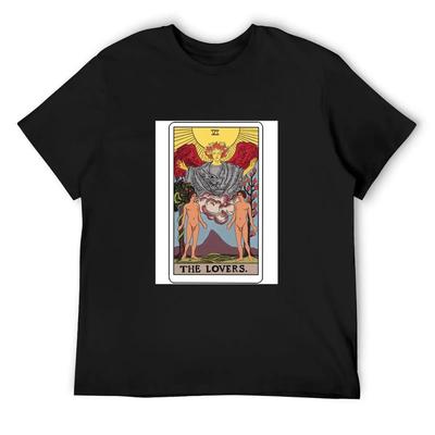 Gay Lovers Tarot Card T-Shirt Boys Whites Quick Drying Basketball Graphic Tees Mens T Shirt