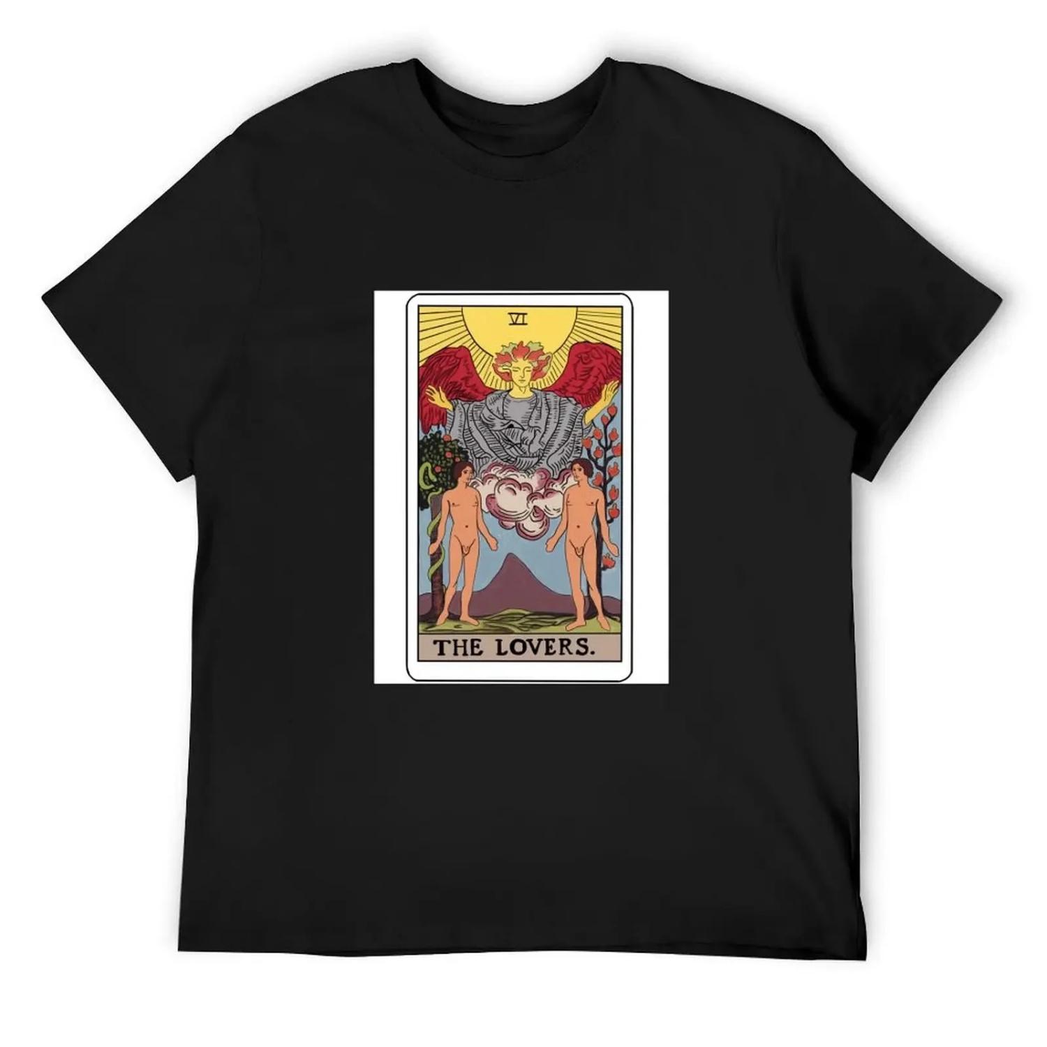 

Gay Lovers Tarot Card T-Shirt boys whites quick drying basketball graphic tees mens t shirt XXXXXL