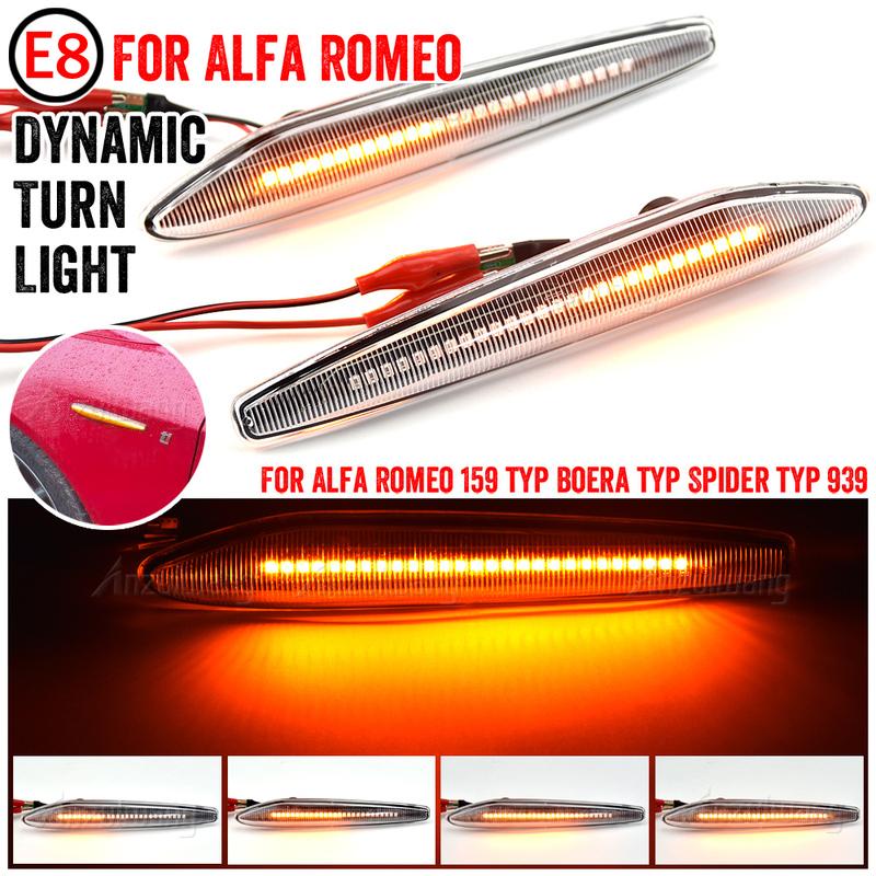 2X Dynamische LED Seite Marker Licht Pfeil Blinker Blinker Anzeige Lampe Für Alfa Romeo 159 Sportwagon typ Boera Spider typ 939