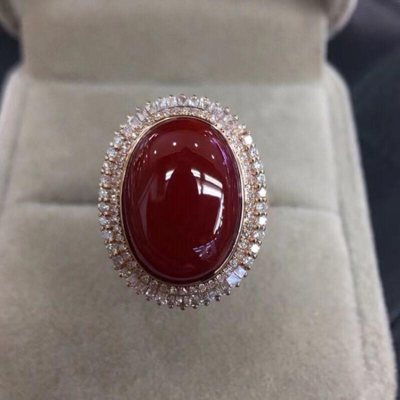 

Нові Інкрустовані Весільні Кільця з Південного Рубеліту для Жінок Бордовий Регульований Відкритий Класичний Легкий Розкішний Ювелірний Подарунок resizable