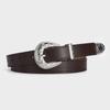 New Trend Three-Piece Women'S Belt High-End Silver Buckle Simple Decorative Pu Belt