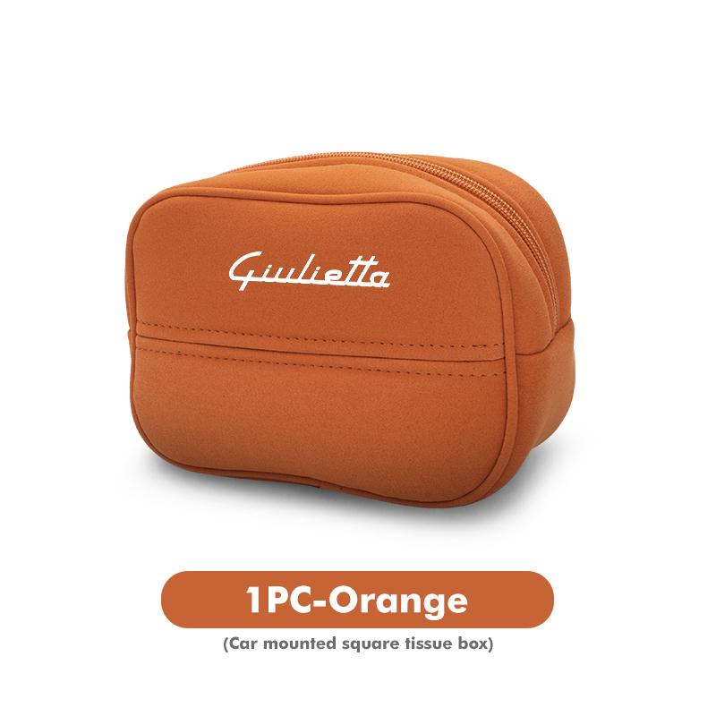 For Alfa Romeo Car Logo Seat Back Hanging Tissue Organizer Paper Storage Bag Accessories 159 Giulietta Giulia 147 Mito 156 159