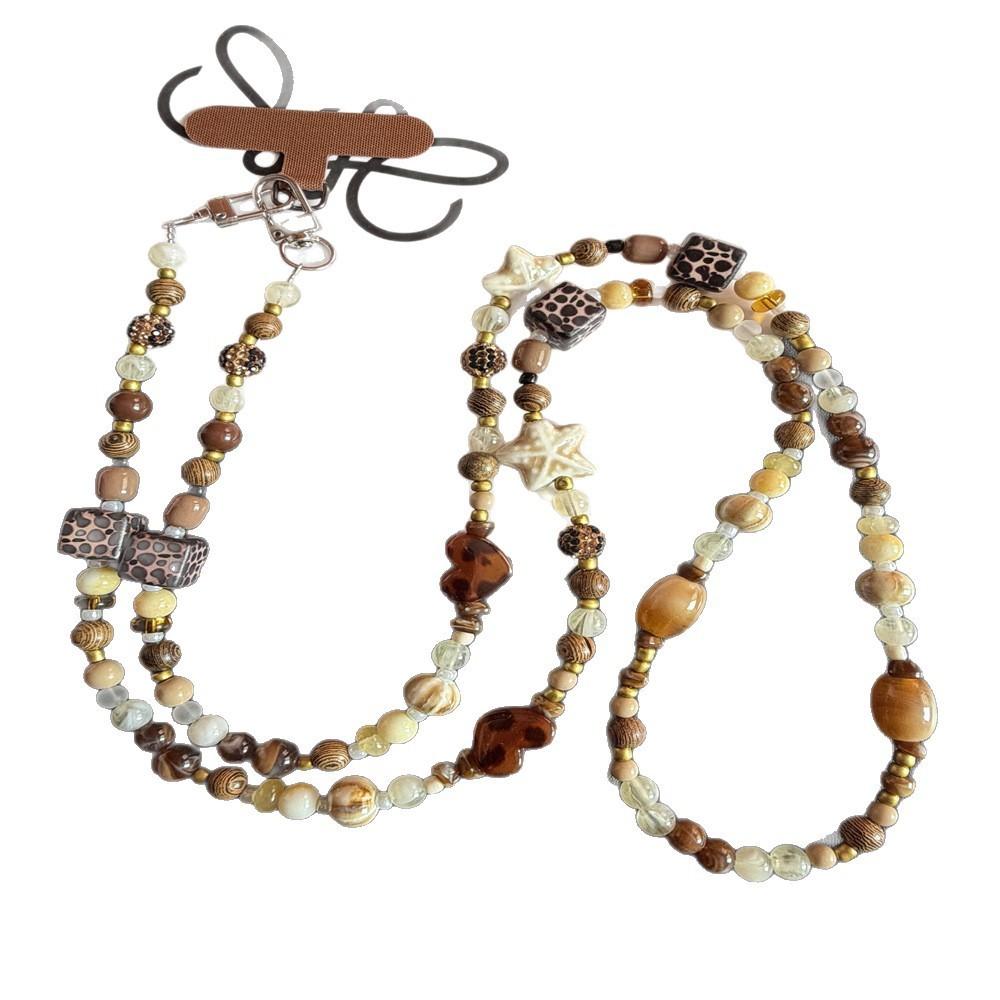 Vintage Handcrafted Leopard Print Pvc Phone Lanyard With Long Crossbody Strap For Men And Women