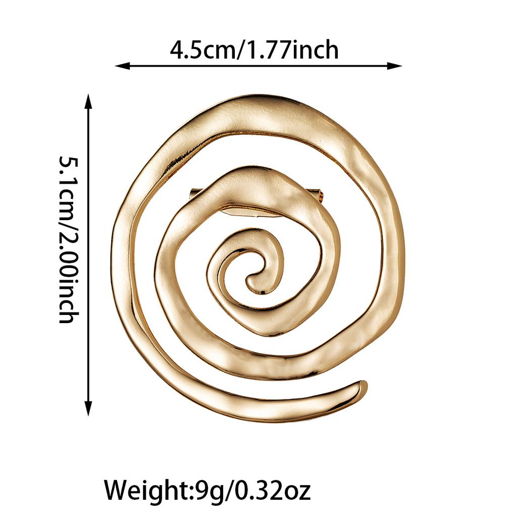1 personalized and versatile geometric spiral symbol hollow and alloy women's brooch for daily commuting wear