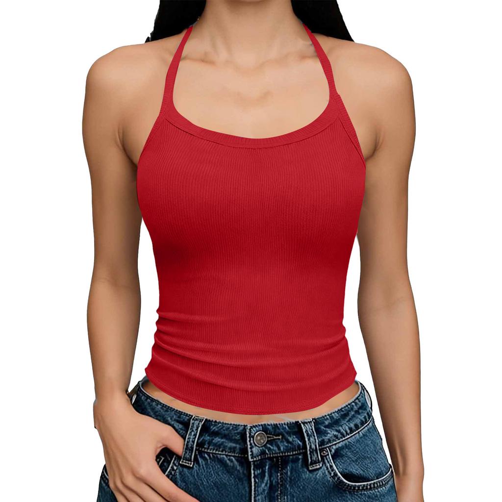 Women's Fashionable Casual -Color Fitted U-Neck Tank Top
