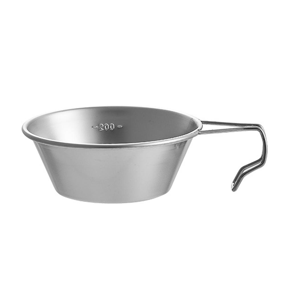 

300ml/500ml Water Cup Stainless Steel Camping Bowl Lwith Handle Corrosion Resistant Tableware Hiking Picnic Cooking Equipment