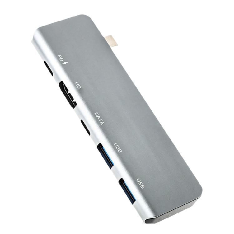 

Aluminum 5 In 1 USB C Adapters With 100W Fast Charging And Video Output For Business Presentations 1