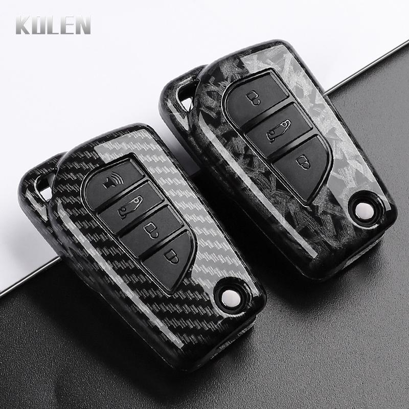 Abs Carbon Fiber Style Car Key Case Cover For Toyota Camry Rav4 Forturner Hilux Auris Corolla Avensis Verso Yaris Aygo Scion Tc