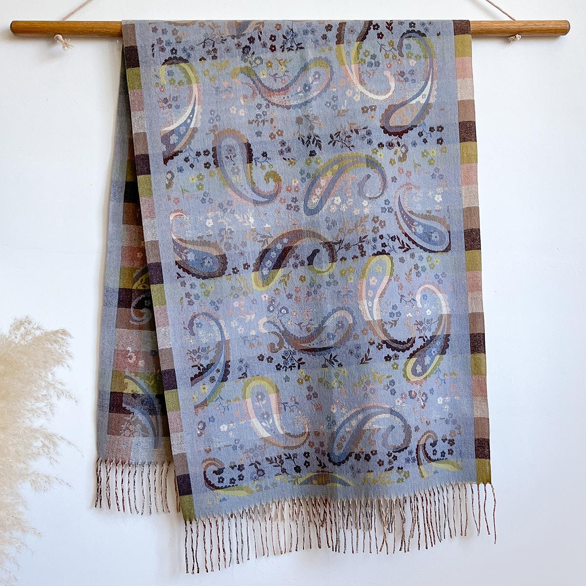 

Luxury Women Soft Winter Cashmere Scarf Fashion Cashew Flowers Warm Shawl And Wrap Bandana Pashmina Female Scarves One Size