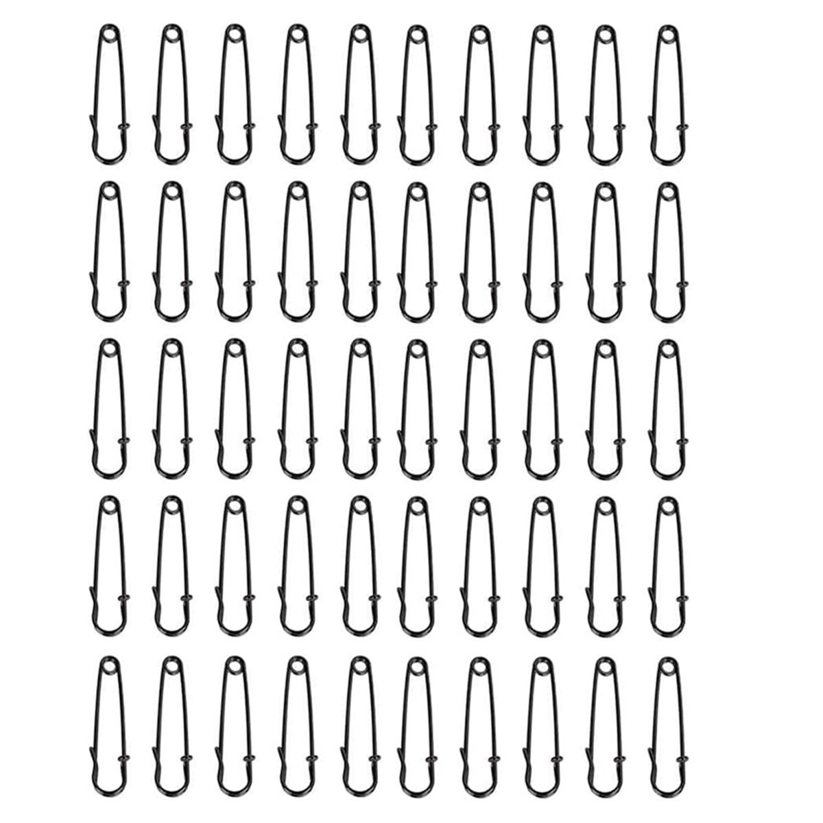 

2025+ 50 Pack of 2-Inch Heavy-Duty Steel Safety Pins - Ideal for Blankets, Clothing, Crafts, and Canvas Work - Black China Mainland