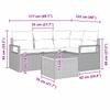 5 Piece Garden Sofa Set with Cushions Black Poly Rattan