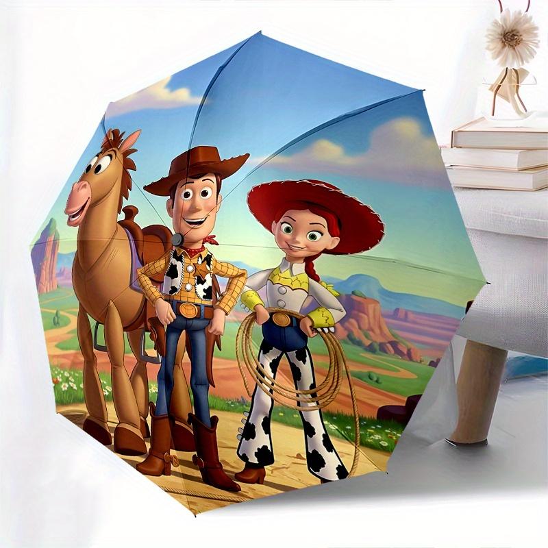 1 Auto Open Woody, Jessie Themed Colorful 8-rib Portable Umbrella for Men and Women, A Compact Commuting Companion Suitable for Daily Drinki