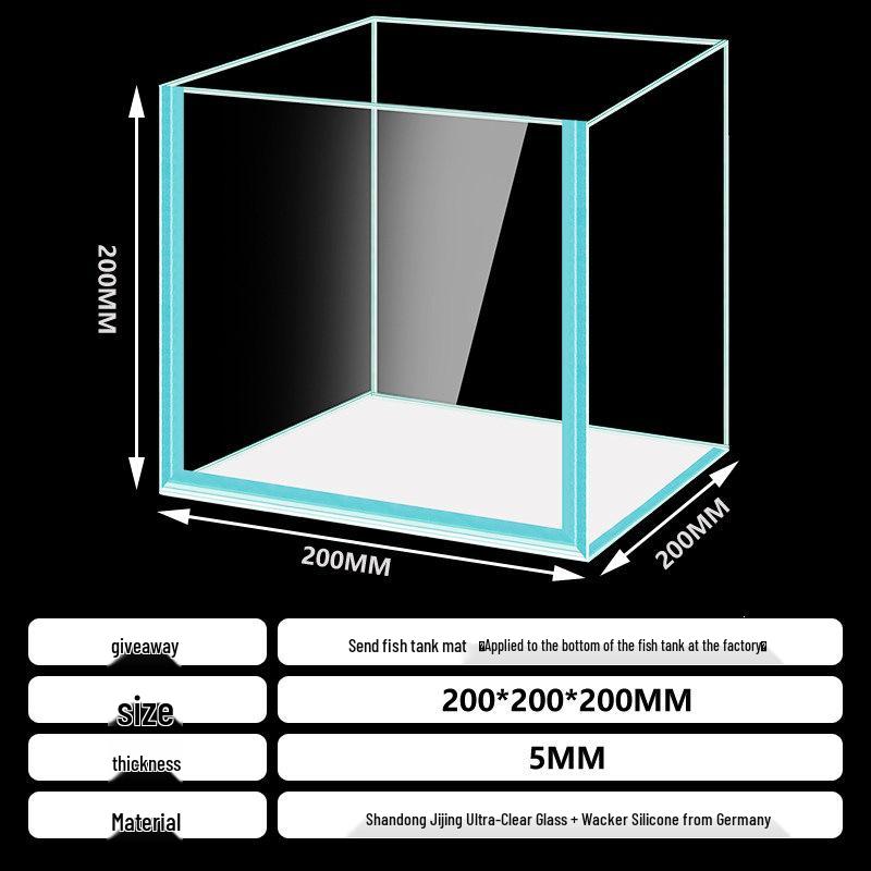 30x30 Jinjing Glass Fish Tank: White