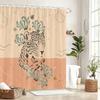 Vintage Themed Polyester Bathtub Curtain - Printed Bath Curtain with Botanical, Marine & Animal Designs for Bathroom Decor