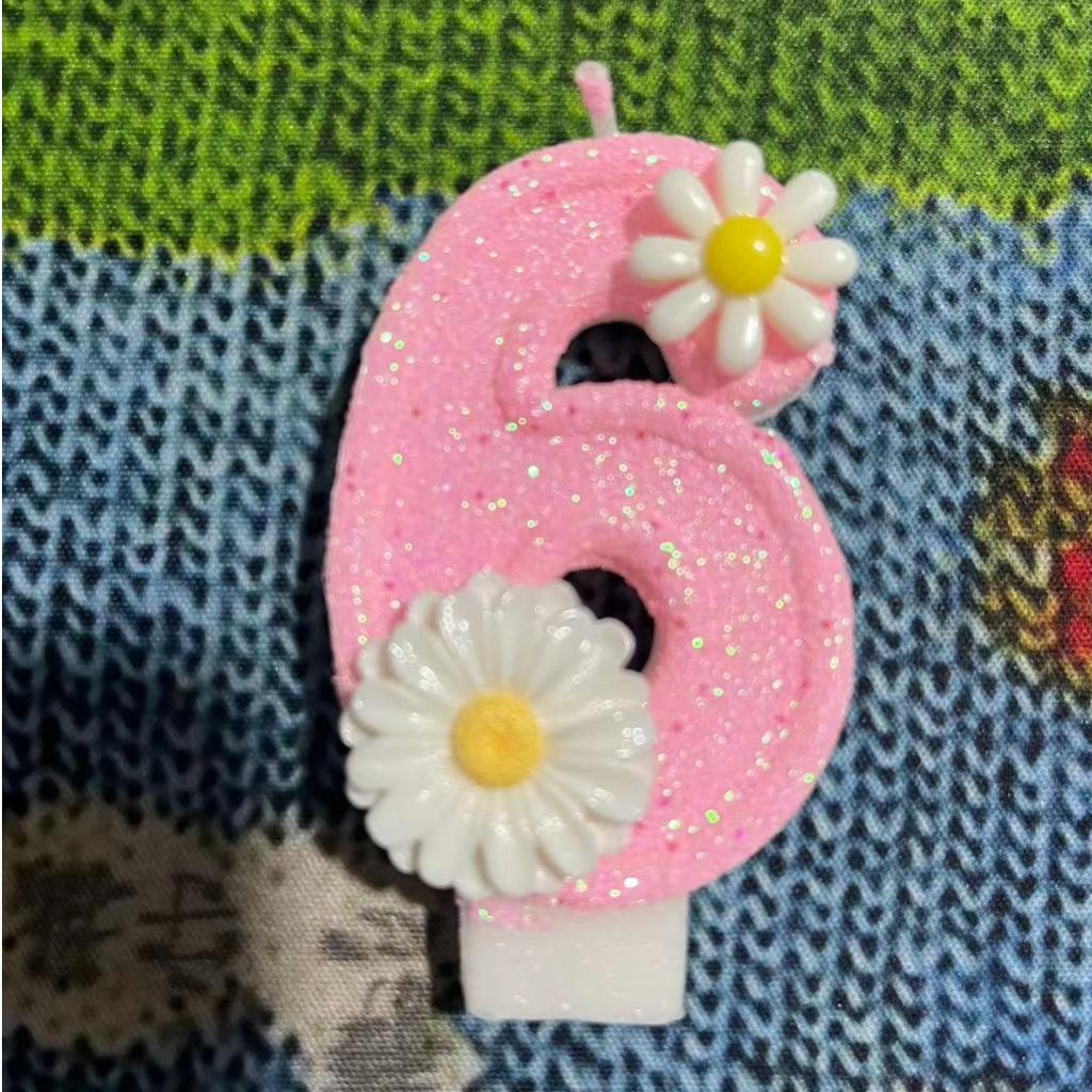 3D Number Cake Decorating Candle Pink Glitter Birthday Candles Digital Candle Cake Topper Birthday Party Anniversary Cake Decor